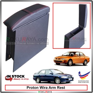 Proton Wira 4' Plywood PVC Armrest Center Console Box (Sponge+Redline)